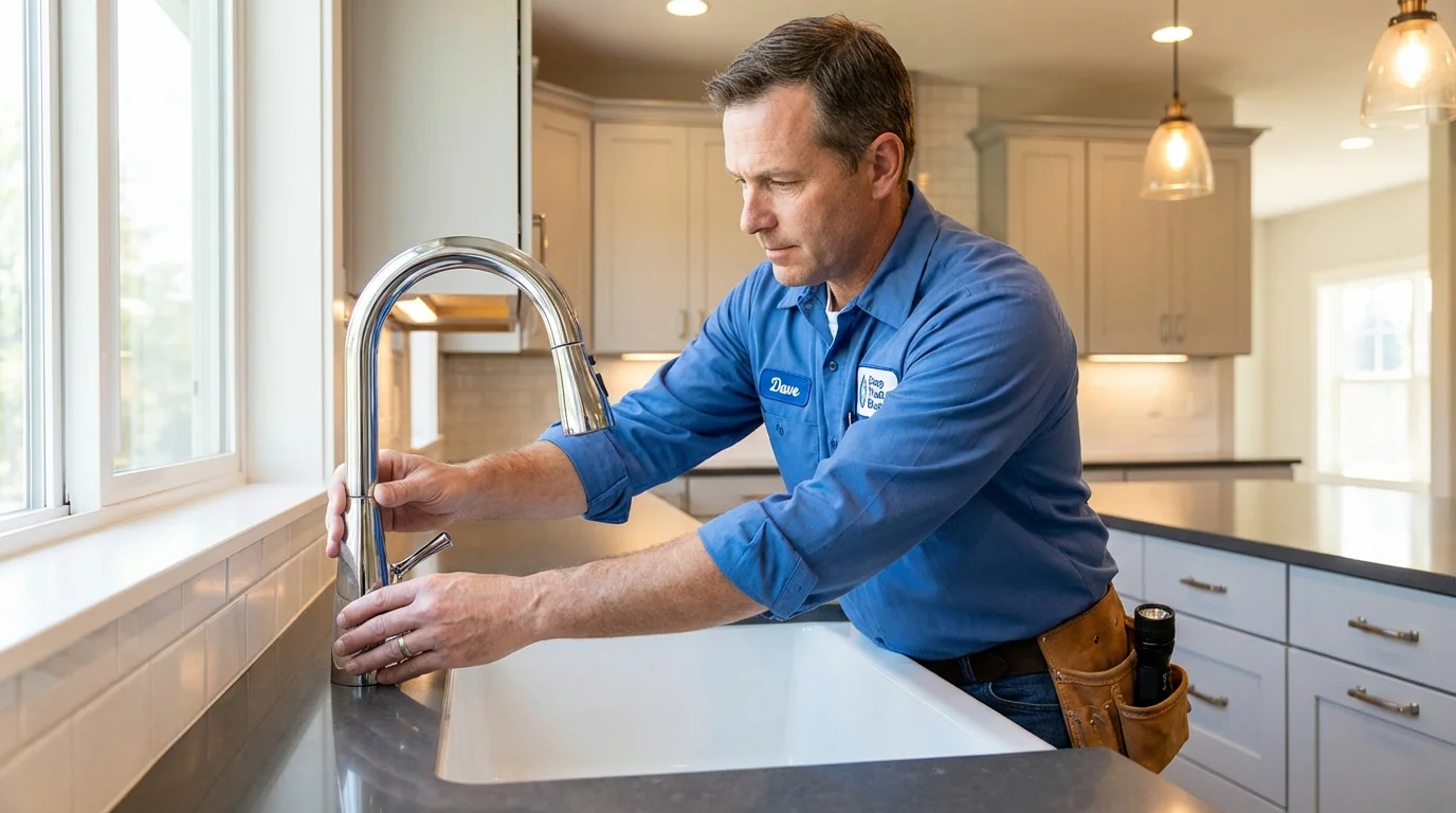 Kitchen faucet installation by Johns Plumbing LLC in Worden