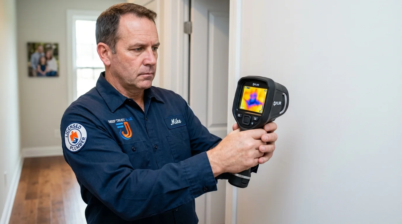 Thermal imaging leak detection by Johns Plumbing LLC in Worden